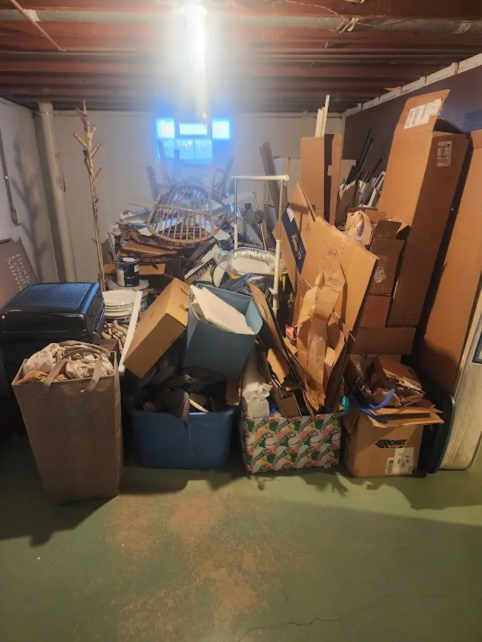 Roll-off dumpster container at job site for 20 Yard Dumpster Rental in Oswego